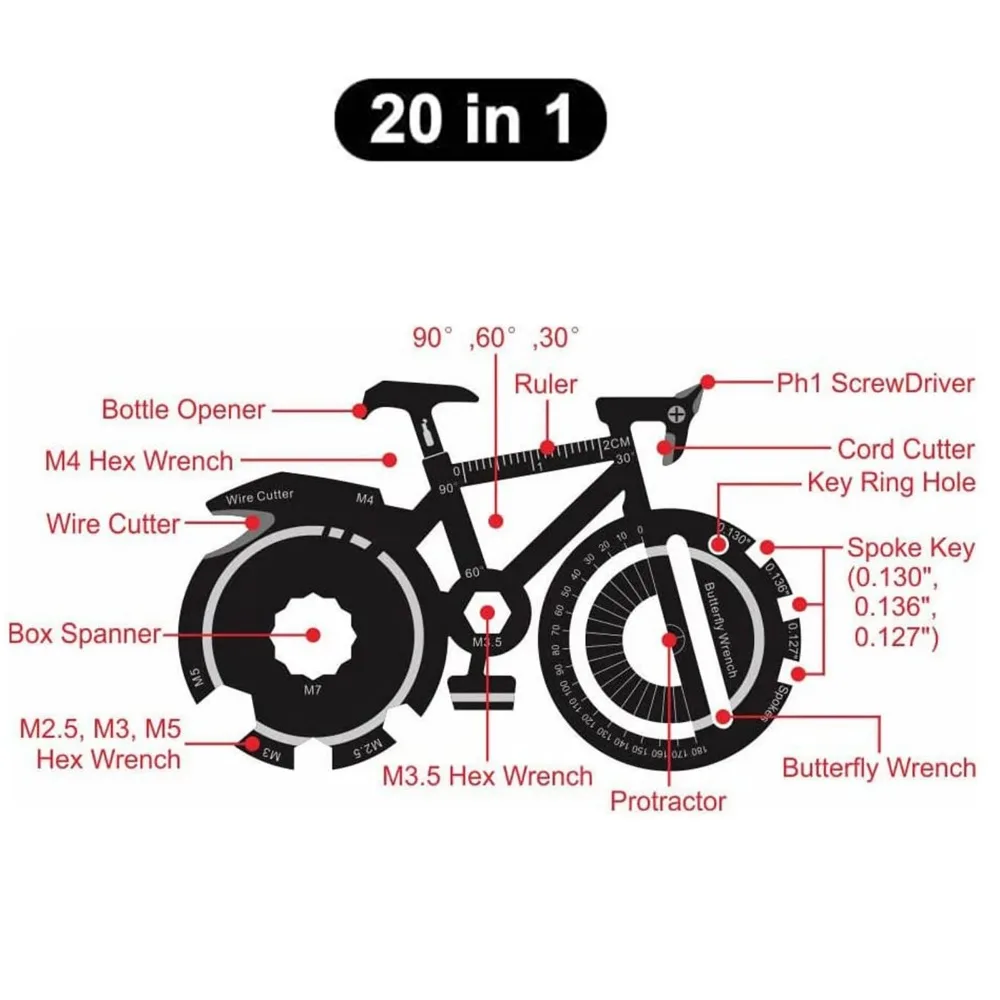 ​​20-in-1 Bicycle Multitool Ca - Multitool Credit Card review and price